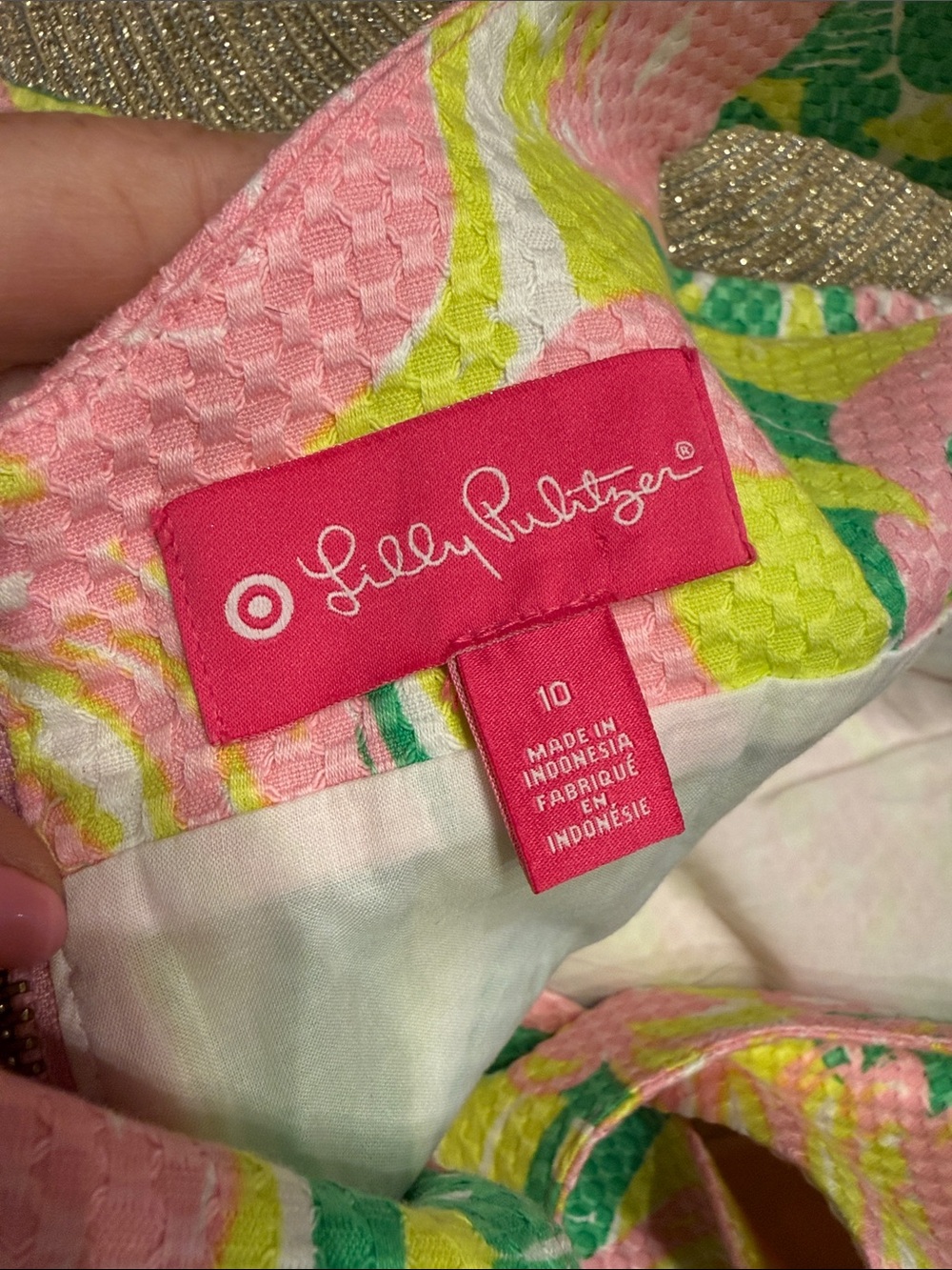 Lilly Pulitzer x Target Tropical Fan Dance Pink Flamingo Shift Dress 10 - Picture 4 of 4